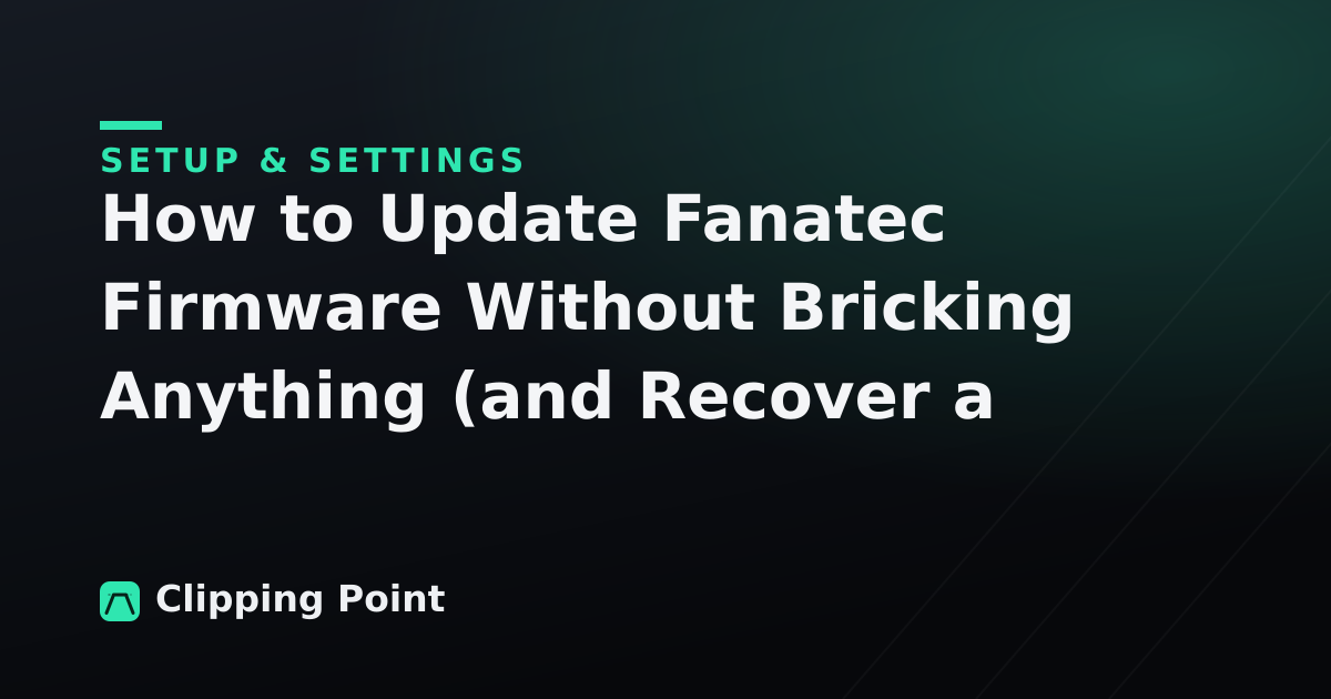 How to Update Fanatec Firmware Without Bricking Anything (and Recover a Failed Update)