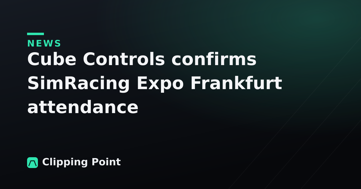 Cube Controls confirms SimRacing Expo Frankfurt attendance