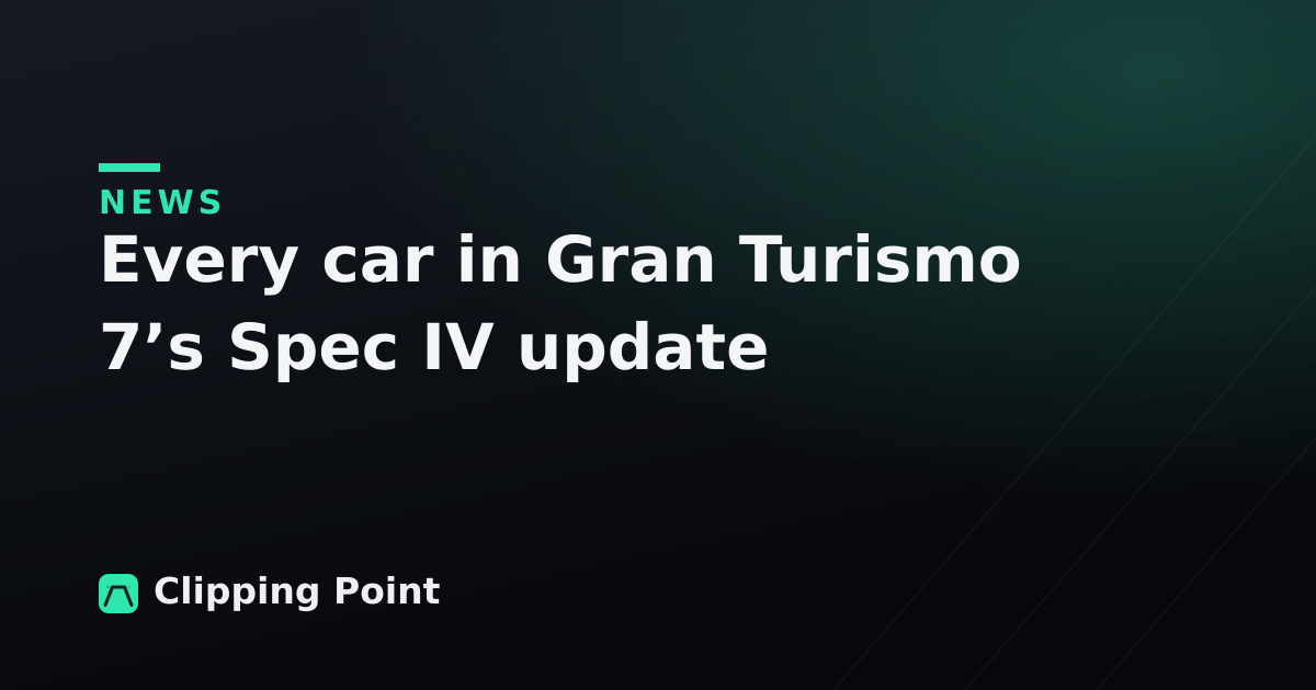 Every car in Gran Turismo 7’s Spec IV update