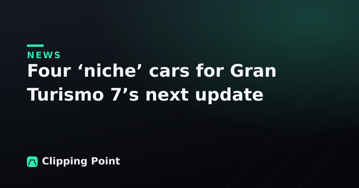 Four ‘niche’ cars for Gran Turismo 7’s next update