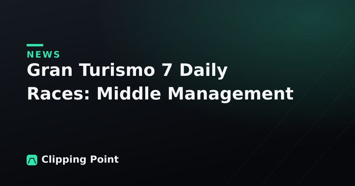 Gran Turismo 7 Daily Races: Middle Management