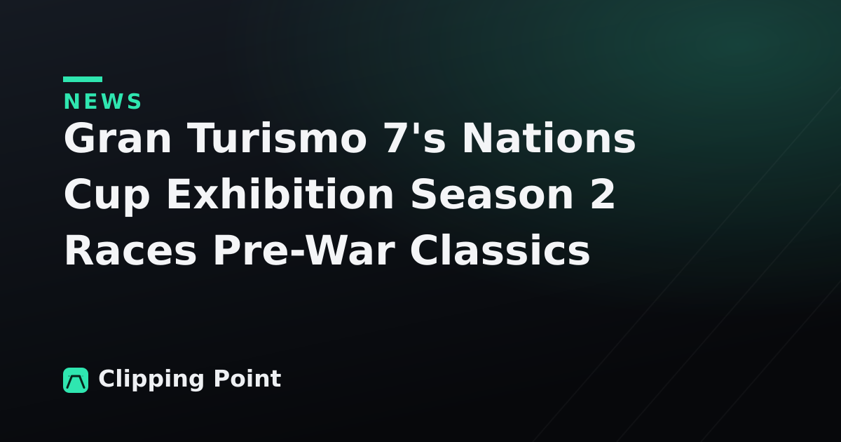 Gran Turismo 7's Nations Cup Exhibition Season 2 Races Pre-War Classics
