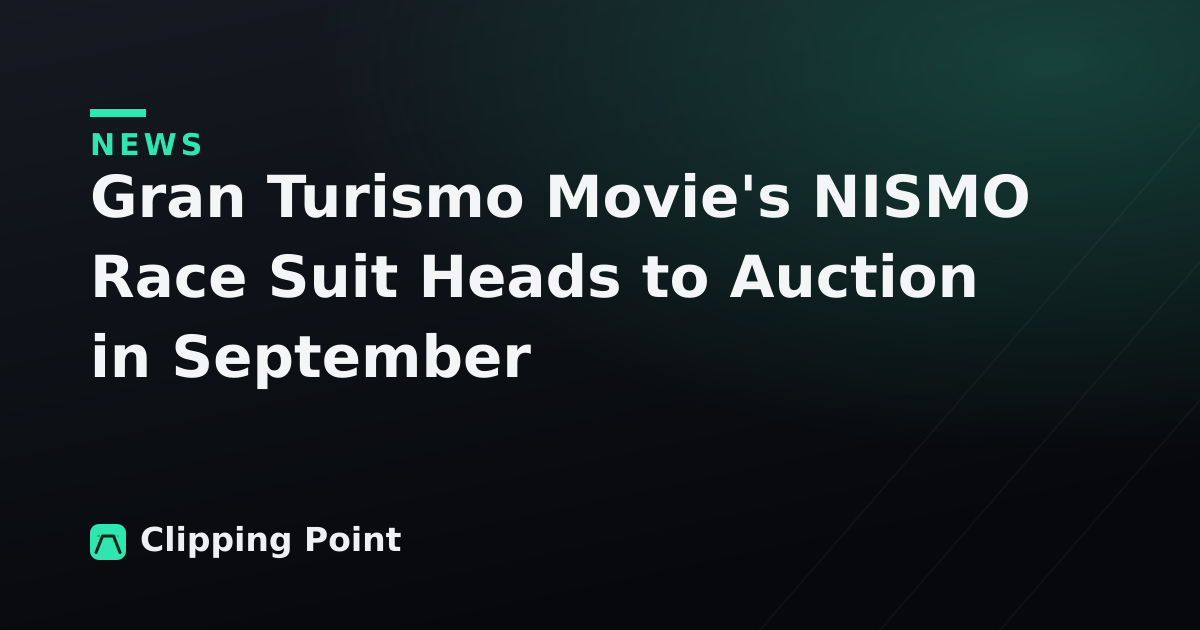 Gran Turismo Movie's NISMO Race Suit Heads to Auction in September