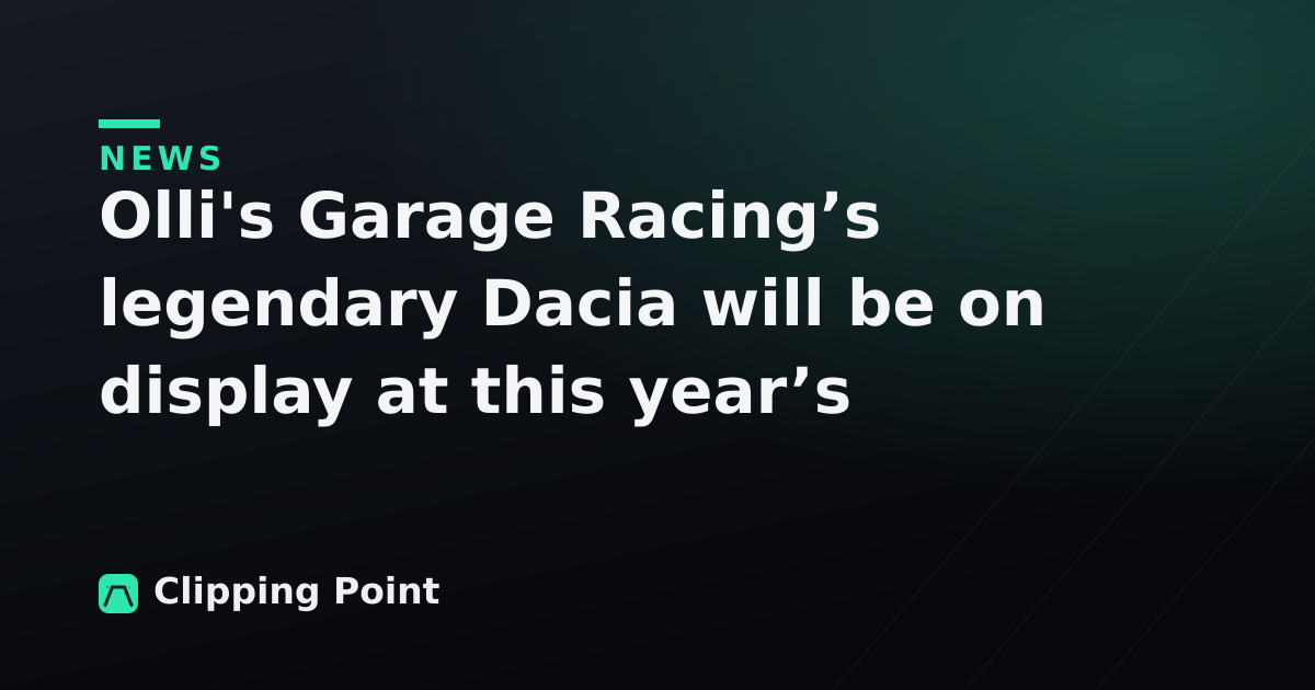 Olli's Garage Racing’s legendary Dacia will be on display at this year’s SimRacing Expo Frankfurt