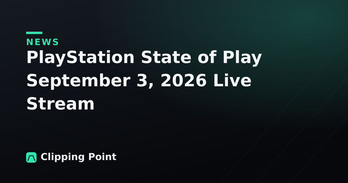 PlayStation State of Play September 3, 2026 Live Stream