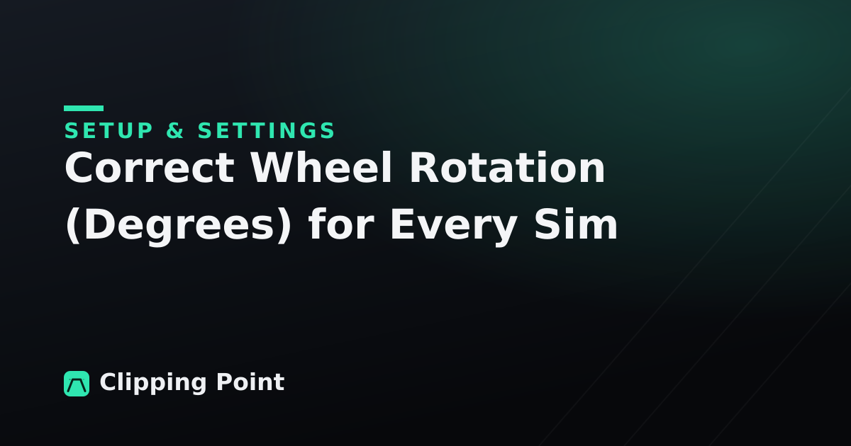 Featured image of post Correct Wheel Rotation (Degrees) for Every Sim